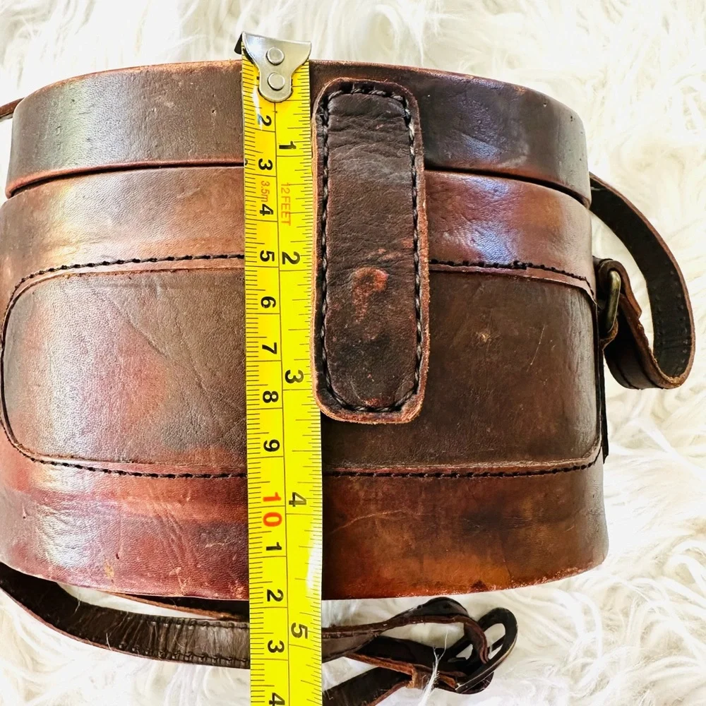 Vintage Leather Covered Miniature Bow Box Purse Boho Bag - Picture 7 of 8